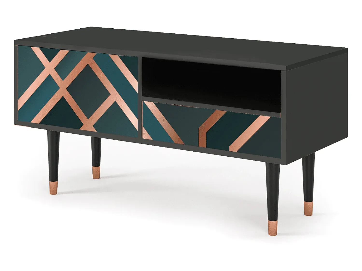 Móvel De Tv* Mueble de TV - 115х59х48 cm - T3 - Bronze Crossroad, Antracite Cinza antracite