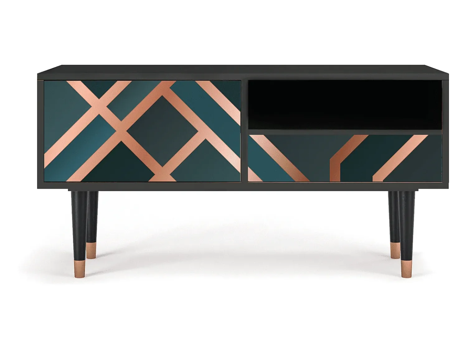 Móvel De Tv* Mueble de TV - 115х59х48 cm - T3 - Bronze Crossroad, Antracite Cinza antracite