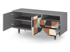 Móvel De Tv| Mueble de TV - 125х56х41 cm - T7 - Brown Sensation, Cinza Cinzento