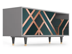 Móvel De Tv| Mueble de TV - 125х56х41 cm - T7 - Bronze Crossroad, Cinza Cinzento