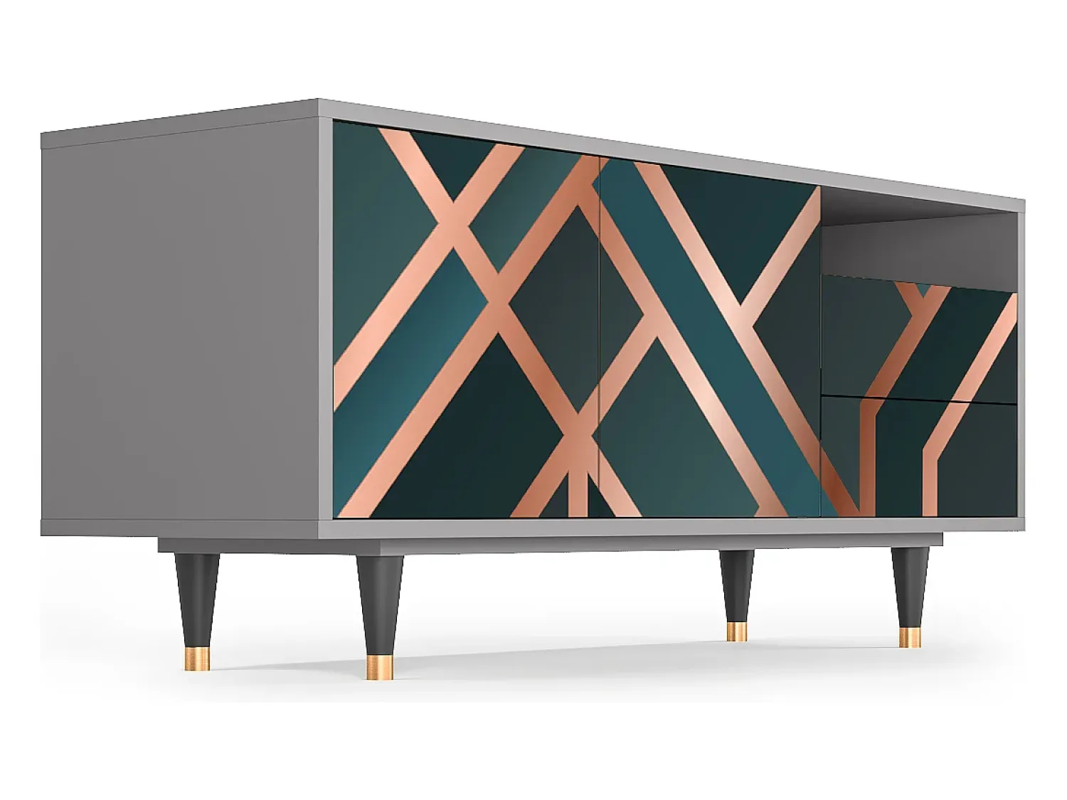 Móvel De Tv| Mueble de TV - 125х56х41 cm - T7 - Bronze Crossroad, Cinza Cinzento