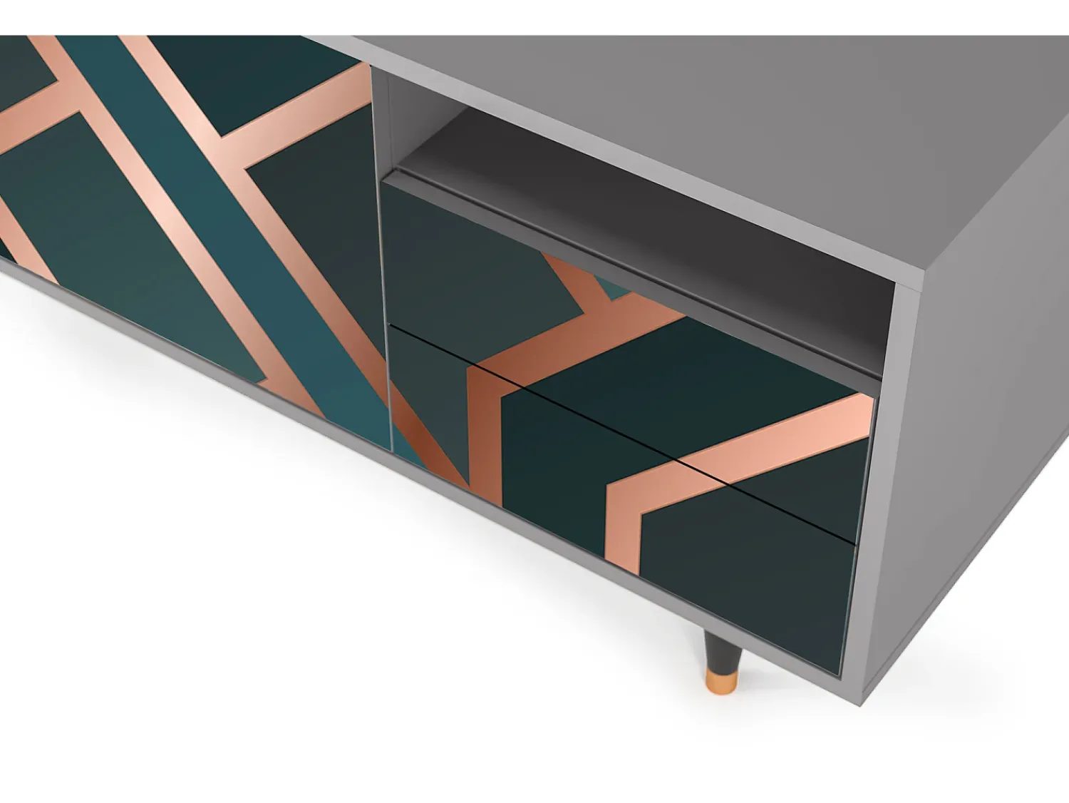 Móvel De Tv| Mueble de TV - 125х56х41 cm - T7 - Bronze Crossroad, Cinza Cinzento