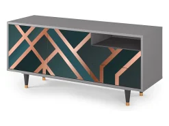 Móvel De Tv| Mueble de TV - 125х56х41 cm - T7 - Bronze Crossroad, Cinza Cinzento
