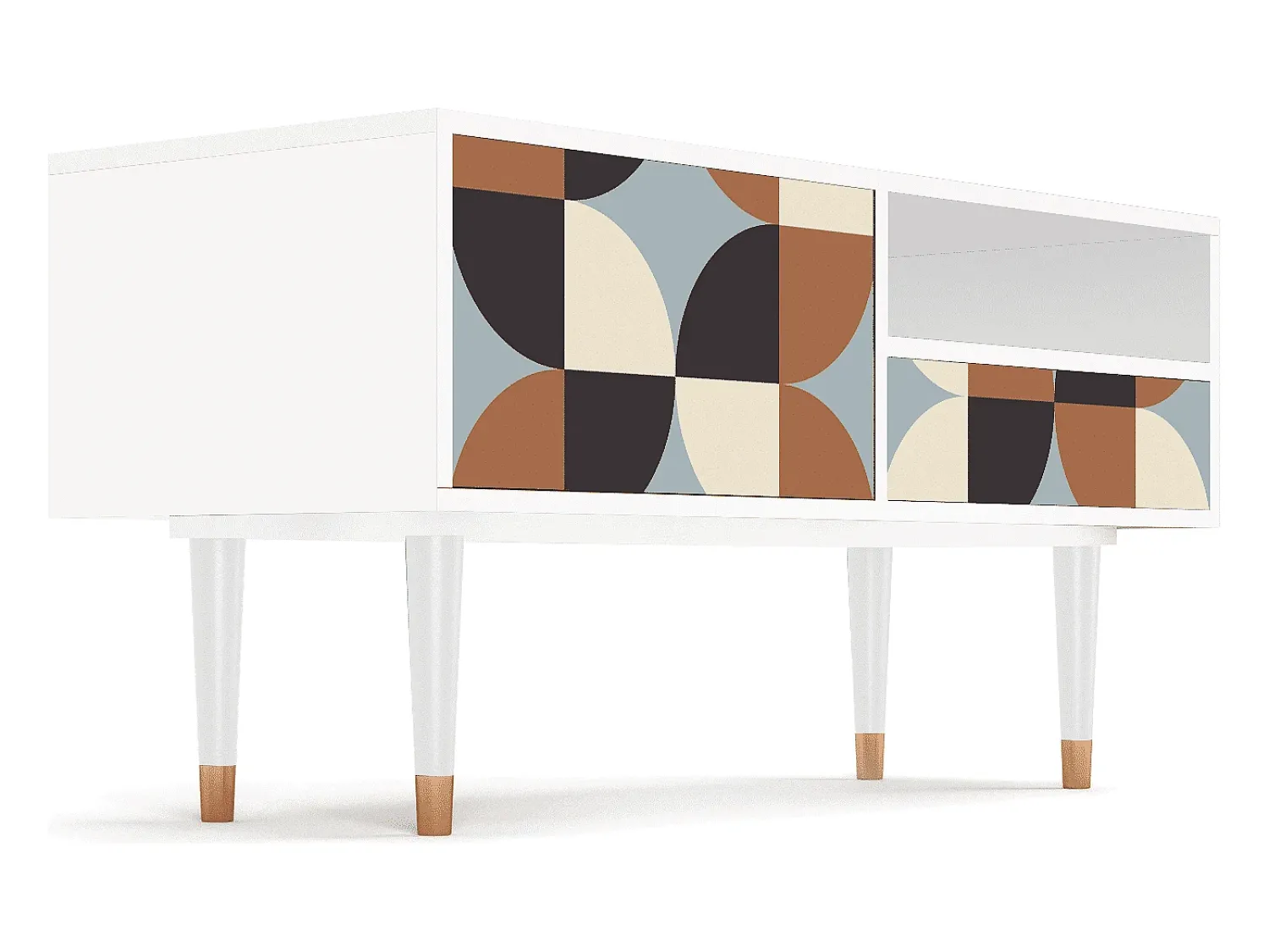 Móvel De Tv| Mueble de TV - 115х59х48 cm - T3 - Brown Sensation, Branco Bege