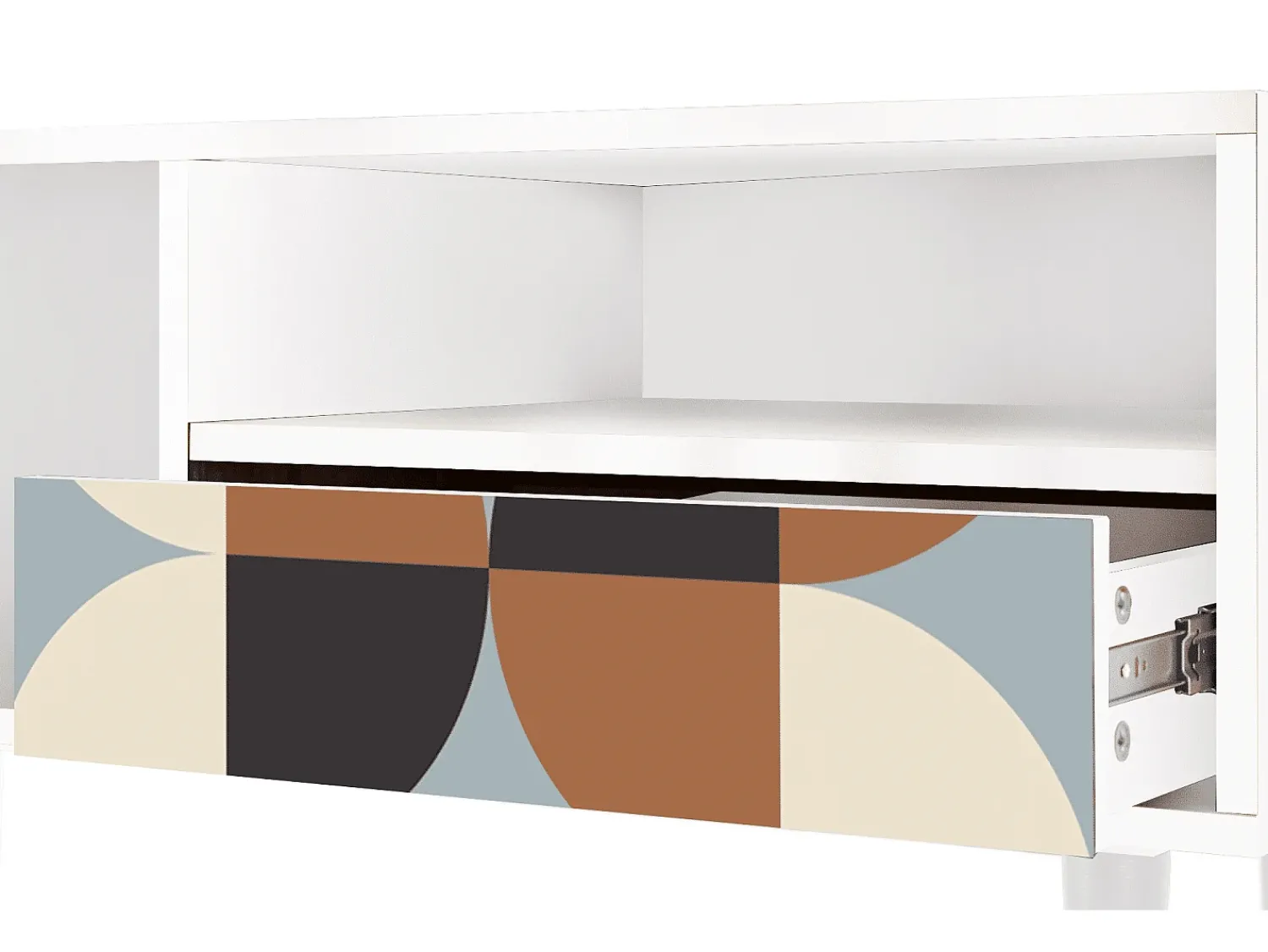 Móvel De Tv| Mueble de TV - 115х59х48 cm - T3 - Brown Sensation, Branco Bege