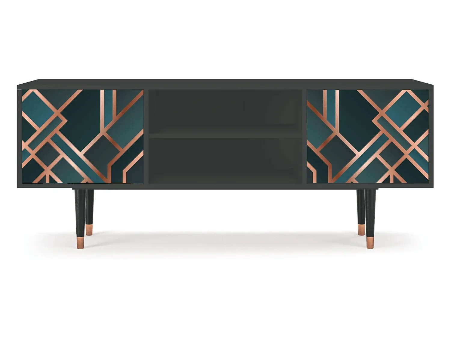 Móvel De Tv| Mueble de TV - 170х69х48 cm - T2 - Bronze Crossroad, Antracite Cinza antracite
