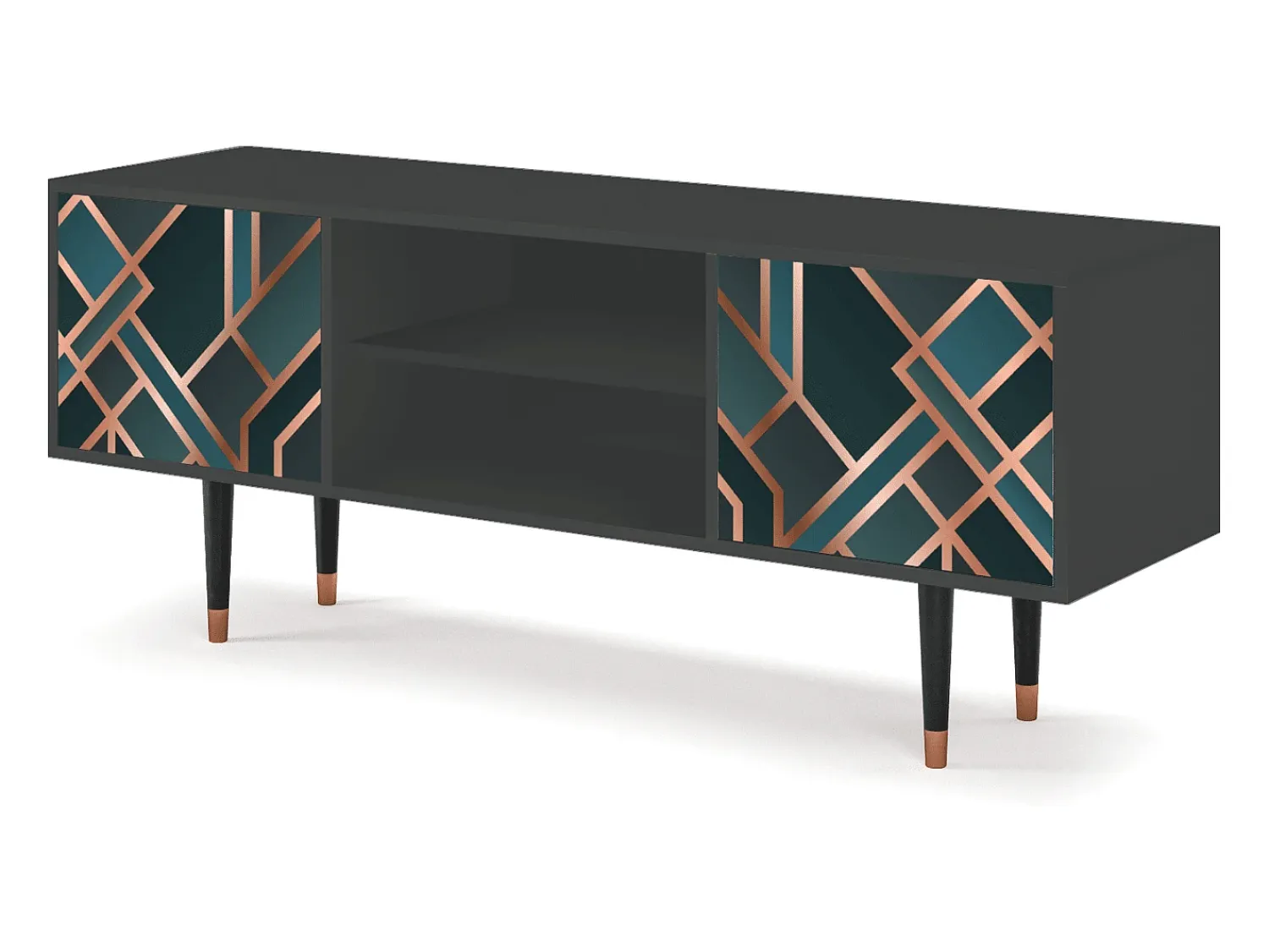 Móvel De Tv| Mueble de TV - 170х69х48 cm - T2 - Bronze Crossroad, Antracite Cinza antracite