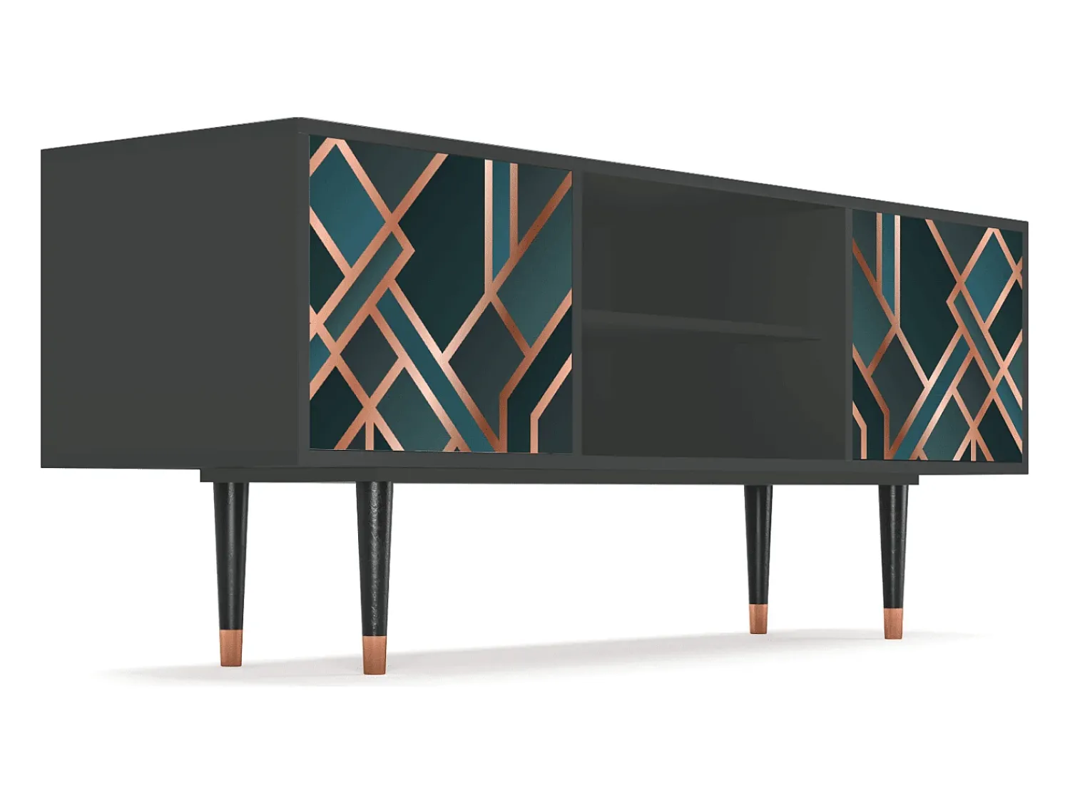 Móvel De Tv| Mueble de TV - 170х69х48 cm - T2 - Bronze Crossroad, Antracite Cinza antracite