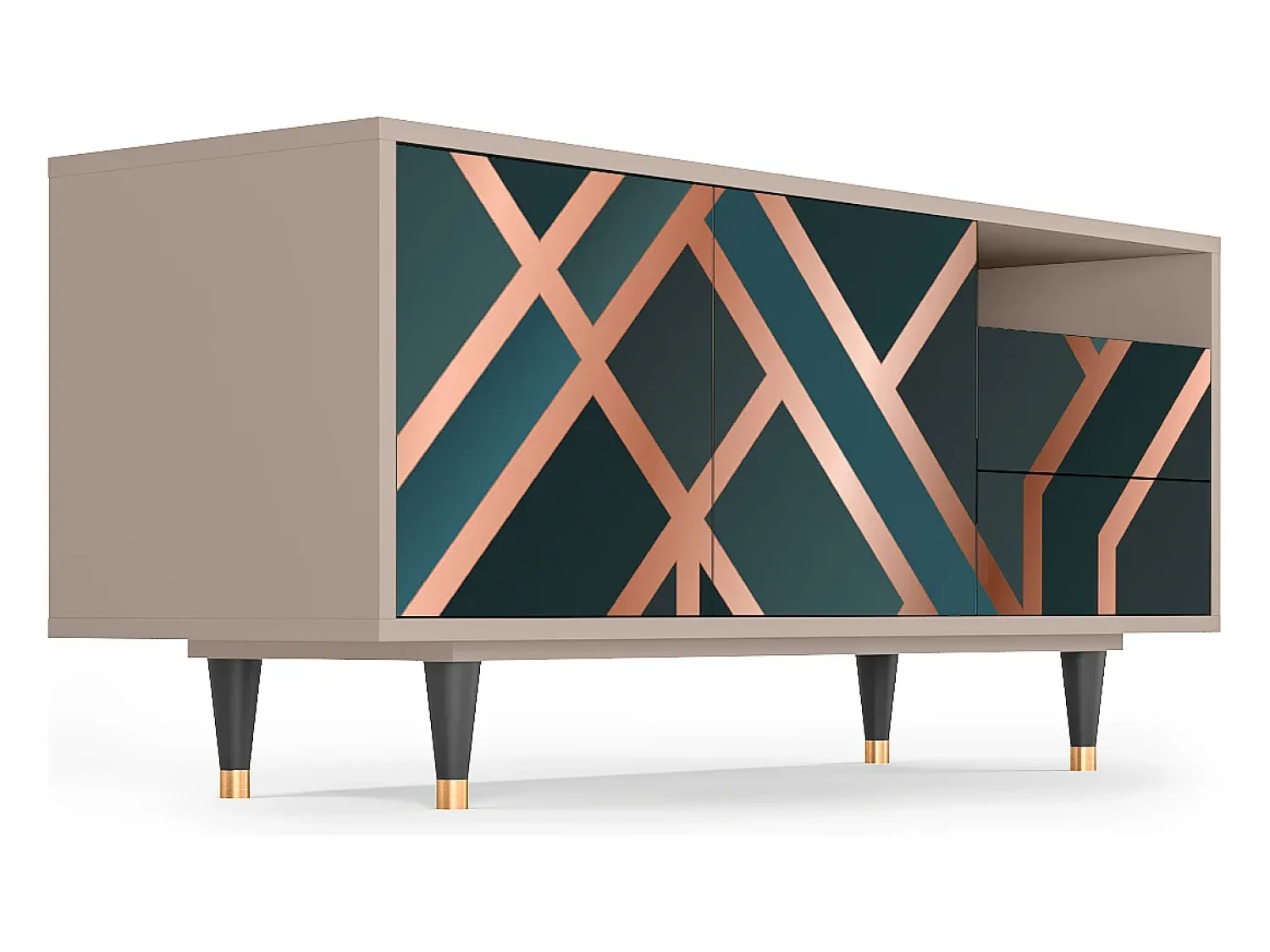 Mueble de TV - 125х56х41 cm - T7 - Bronze Crossroad, Latte^ Móvel De Tv