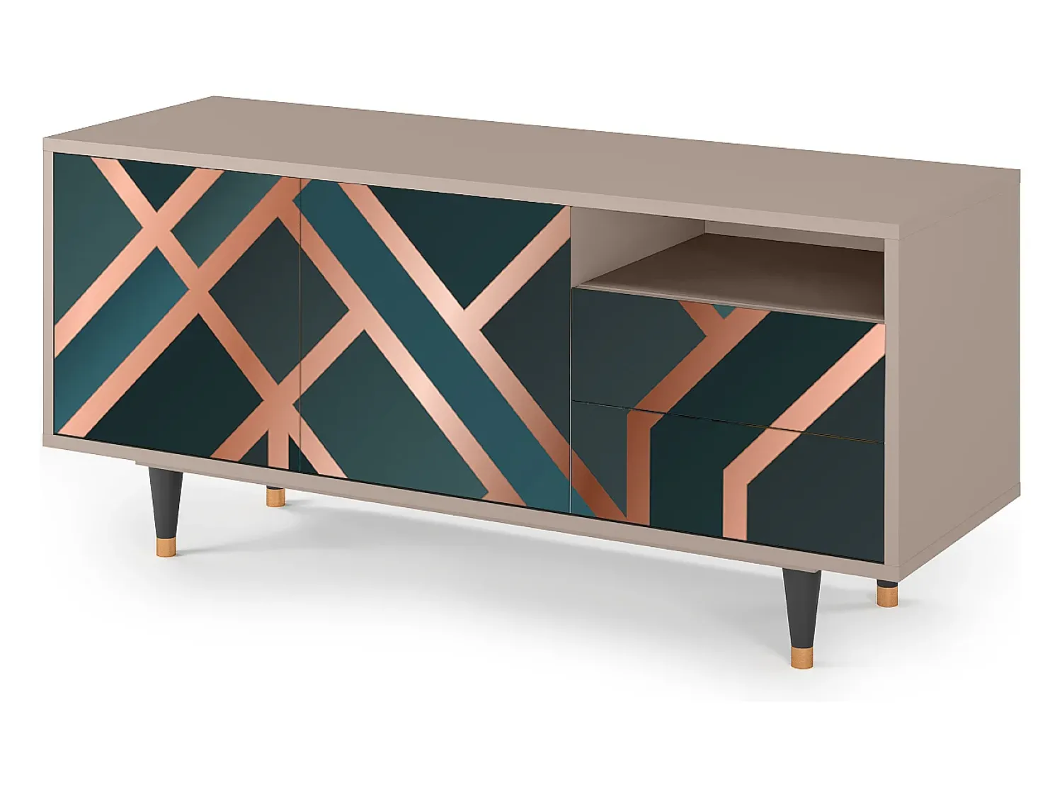 Mueble de TV - 125х56х41 cm - T7 - Bronze Crossroad, Latte^ Móvel De Tv