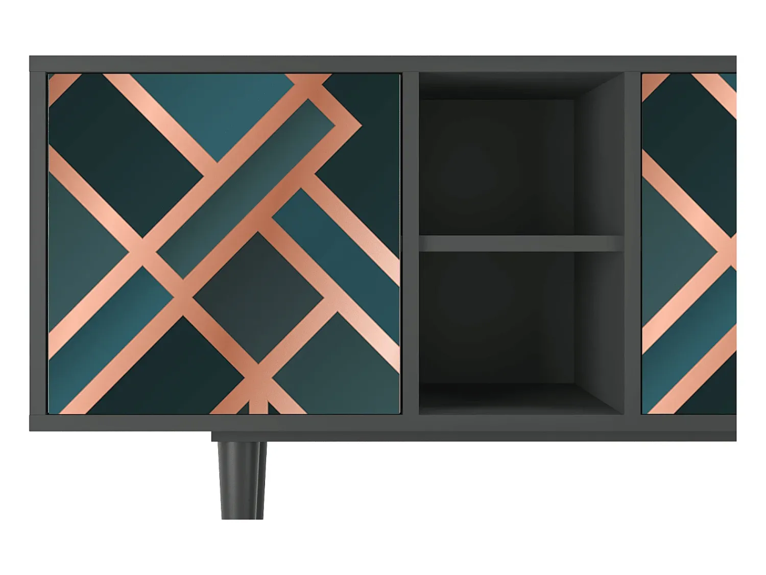 Mueble de TV - 150х69х41 cm - T5 - Bronze Crossroad, Antracite^ Móvel De Tv