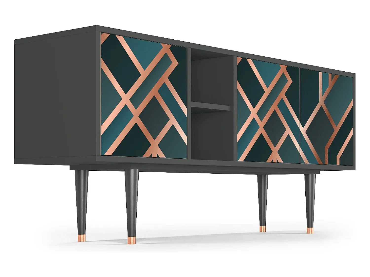 Mueble de TV - 150х69х41 cm - T5 - Bronze Crossroad, Antracite^ Móvel De Tv
