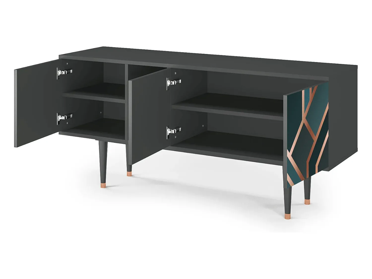 Mueble de TV - 150х69х41 cm - T5 - Bronze Crossroad, Antracite^ Móvel De Tv