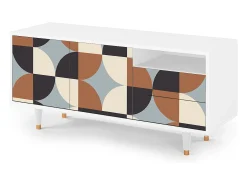 Móvel De Tv| Mueble de TV - 125х56х41 cm - T7 - Brown Sensation, Branco Bege