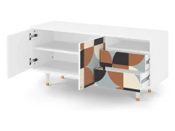 Móvel De Tv| Mueble de TV - 125х56х41 cm - T7 - Brown Sensation, Branco Bege