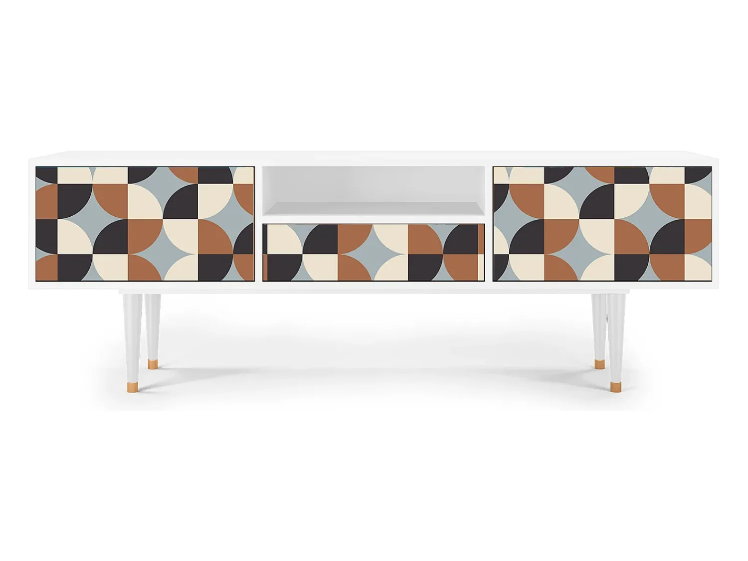 Mueble de TV - 170х59х41 cm - T6 - Brown Sensation, Branco^ Móvel De Tv