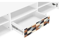 Mueble de TV - 170х59х41 cm - T6 - Brown Sensation, Branco^ Móvel De Tv