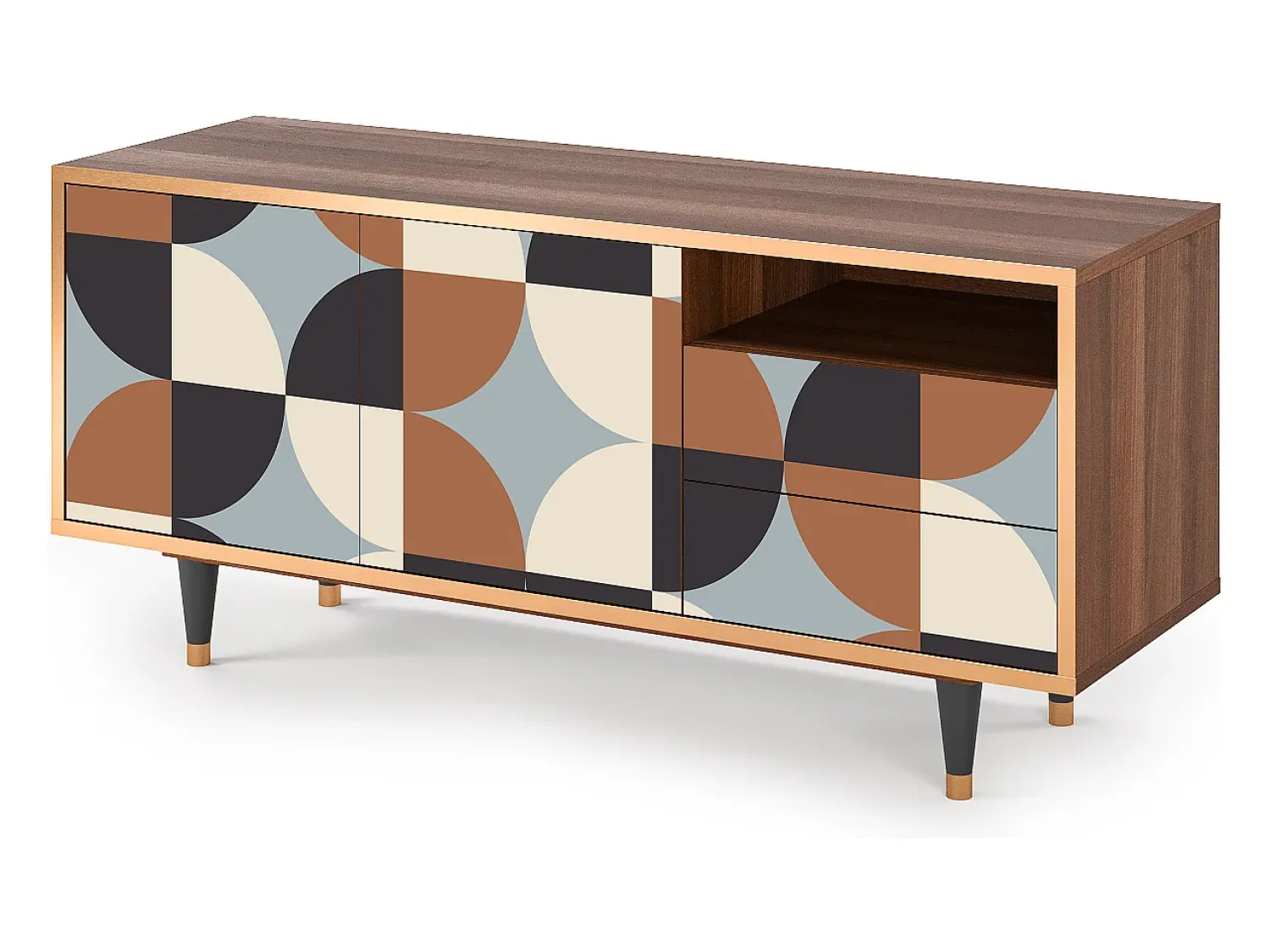 Móvel De Tv| Mueble de TV - 125х56х41 cm - T7 - Brown Sensation, Nogueira Castanho