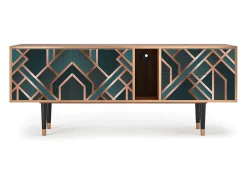 Móvel De Tv| Mueble de TV - 170х69х48 cm - T1 - Bronze Crossroad, Nogueira Castanho