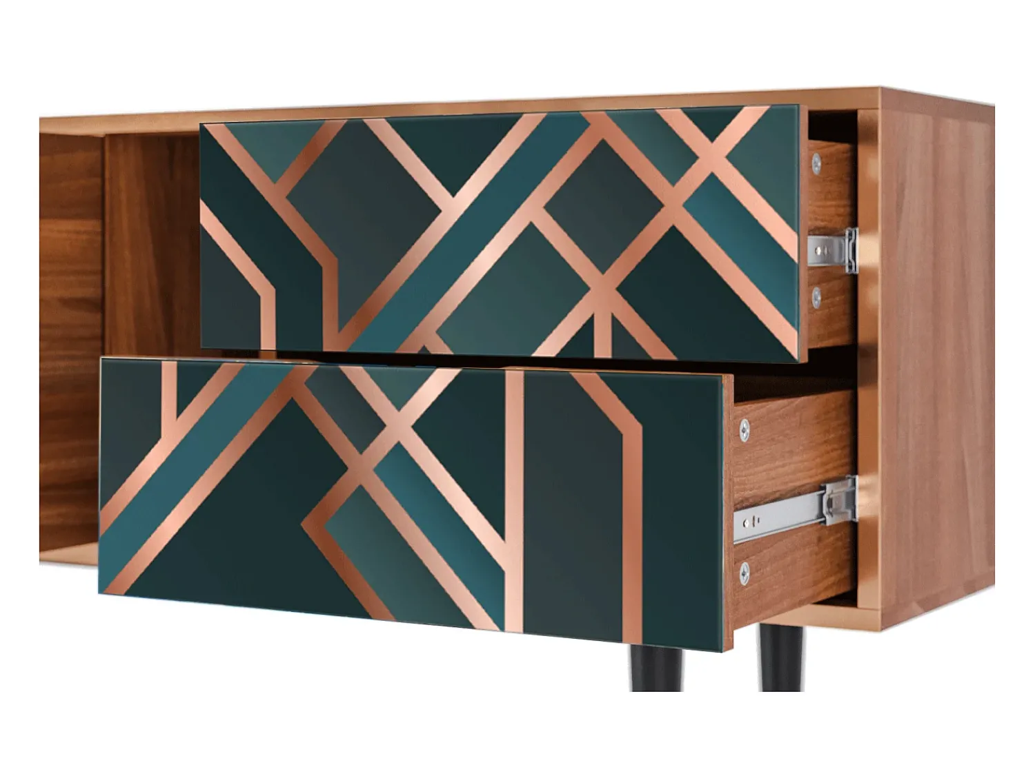 Móvel De Tv| Mueble de TV - 170х69х48 cm - T1 - Bronze Crossroad, Nogueira Castanho