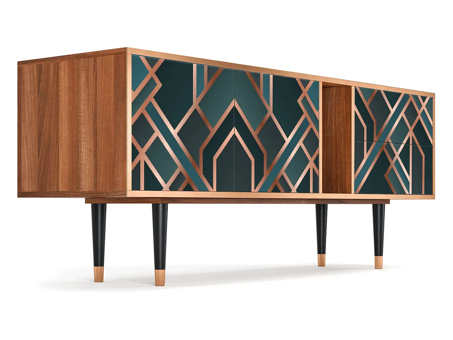 Móvel De Tv| Mueble de TV - 170х69х48 cm - T1 - Bronze Crossroad, Nogueira Castanho