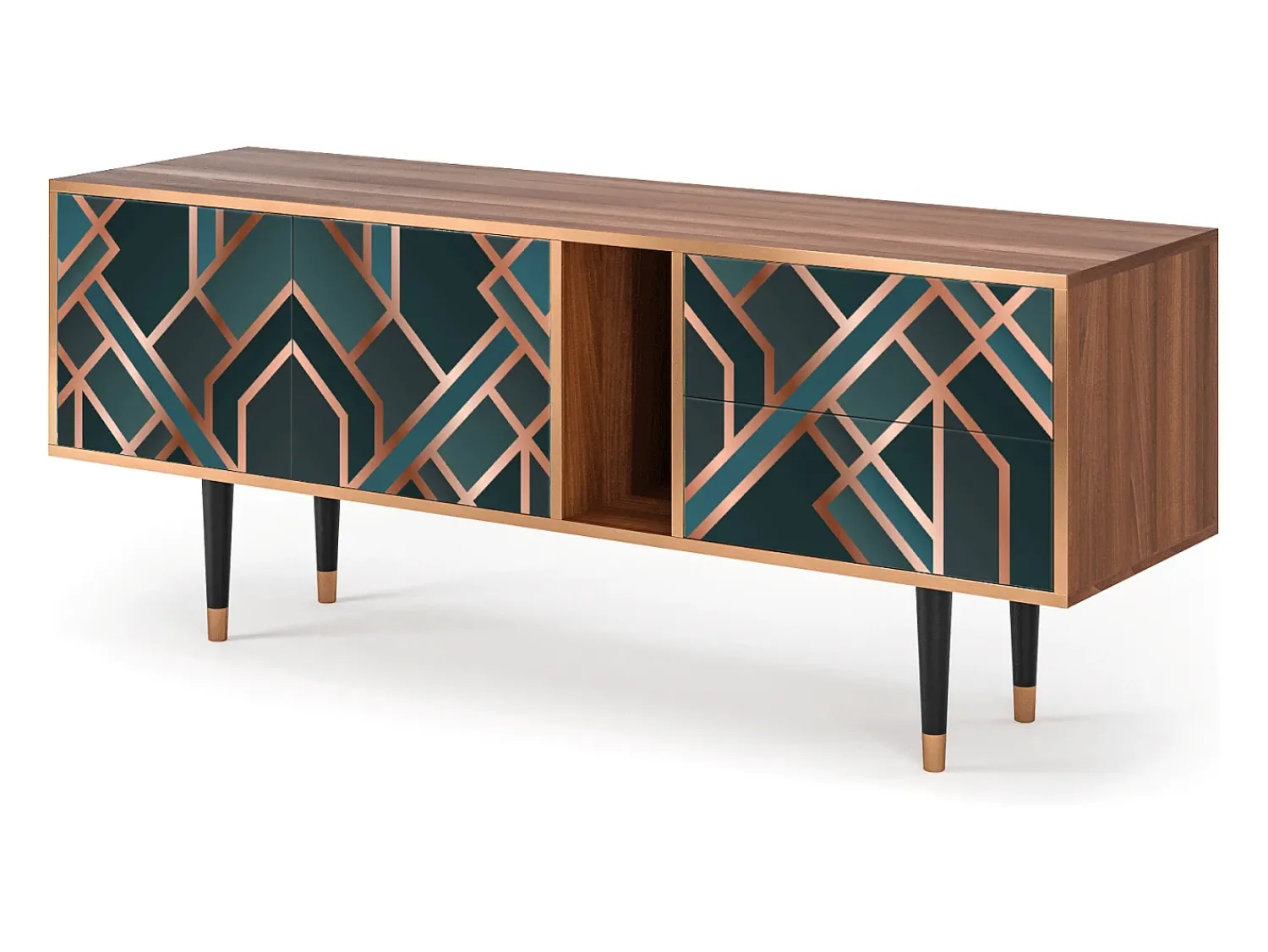 Móvel De Tv| Mueble de TV - 170х69х48 cm - T1 - Bronze Crossroad, Nogueira Castanho