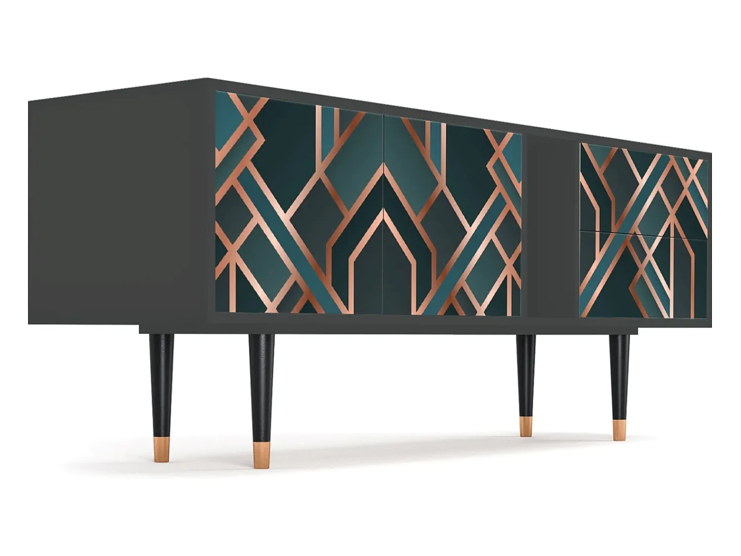 Móvel De Tv| Mueble de TV - 170х69х48 cm - T1 - Bronze Crossroad, Antracite Cinza antracite