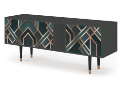 Móvel De Tv| Mueble de TV - 170х69х48 cm - T1 - Bronze Crossroad, Antracite Cinza antracite
