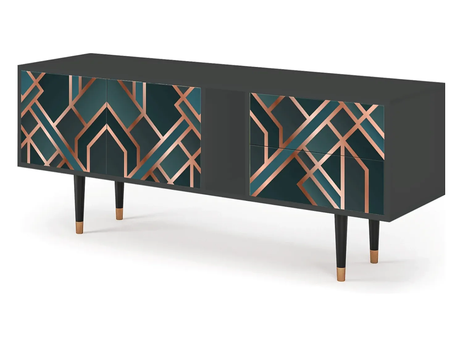 Móvel De Tv| Mueble de TV - 170х69х48 cm - T1 - Bronze Crossroad, Antracite Cinza antracite