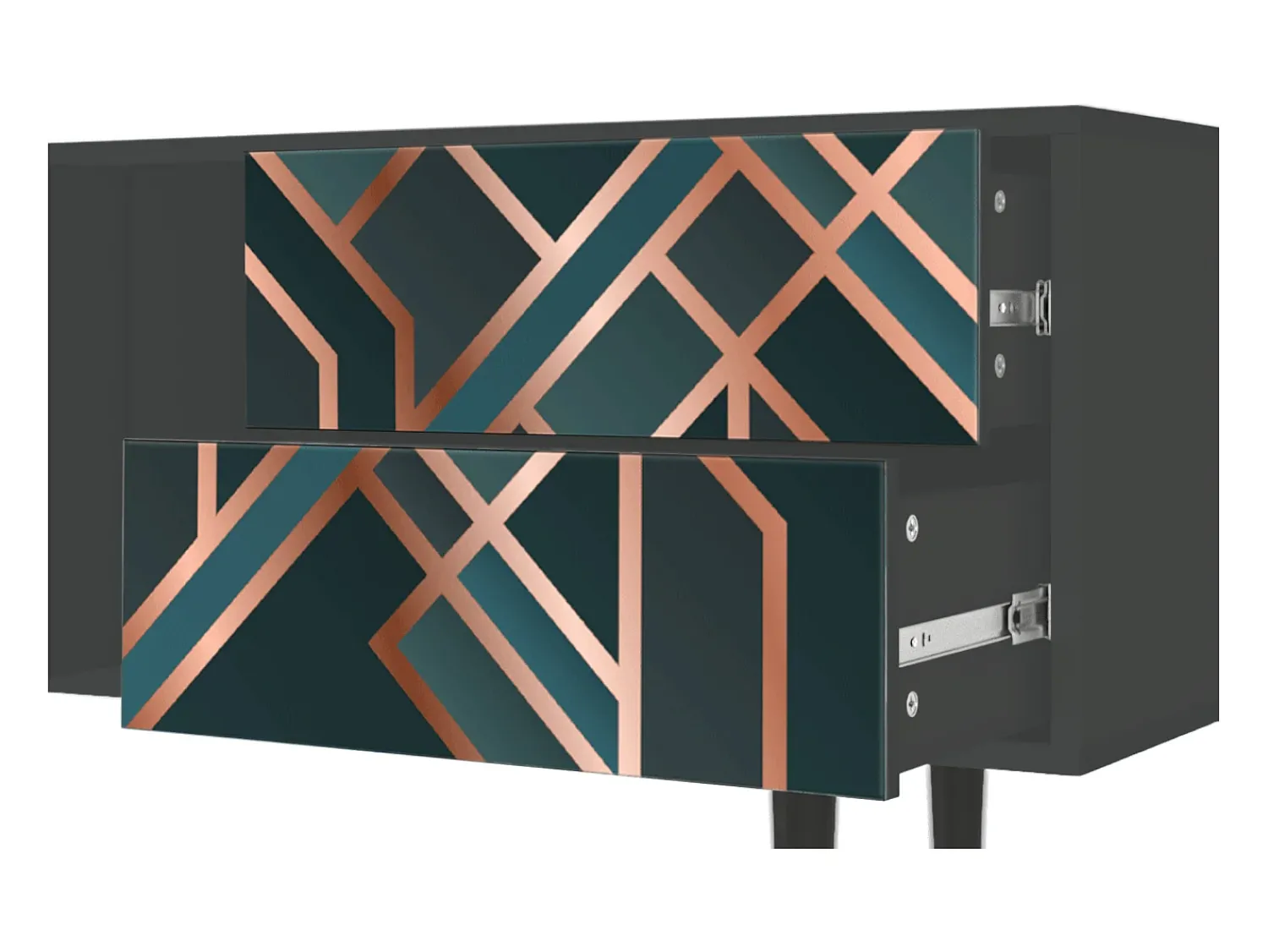 Móvel De Tv| Mueble de TV - 170х69х48 cm - T1 - Bronze Crossroad, Antracite Cinza antracite