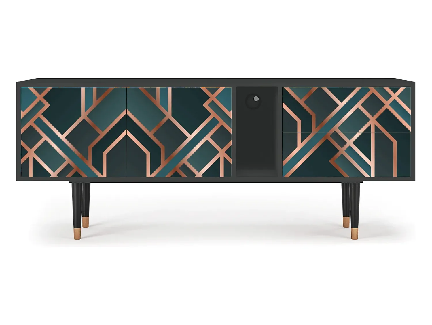 Móvel De Tv| Mueble de TV - 170х69х48 cm - T1 - Bronze Crossroad, Antracite Cinza antracite