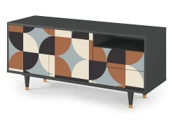 Móvel De Tv* Mueble de TV - 125х56х41 cm - T7 - Brown Sensation, Antracite Cinza antracite