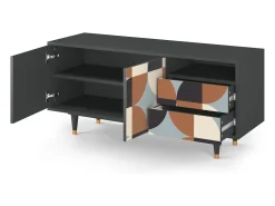 Móvel De Tv* Mueble de TV - 125х56х41 cm - T7 - Brown Sensation, Antracite Cinza antracite