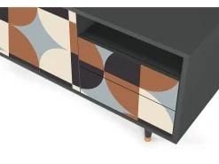 Móvel De Tv* Mueble de TV - 125х56х41 cm - T7 - Brown Sensation, Antracite Cinza antracite