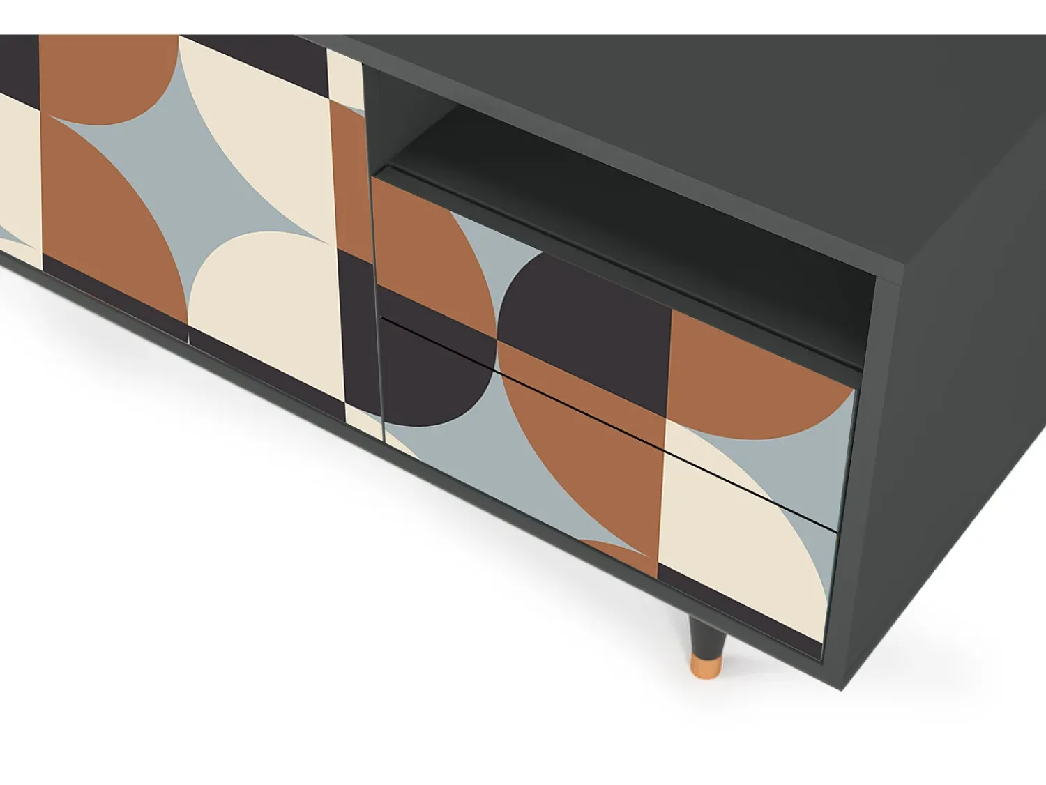 Móvel De Tv* Mueble de TV - 125х56х41 cm - T7 - Brown Sensation, Antracite Cinza antracite