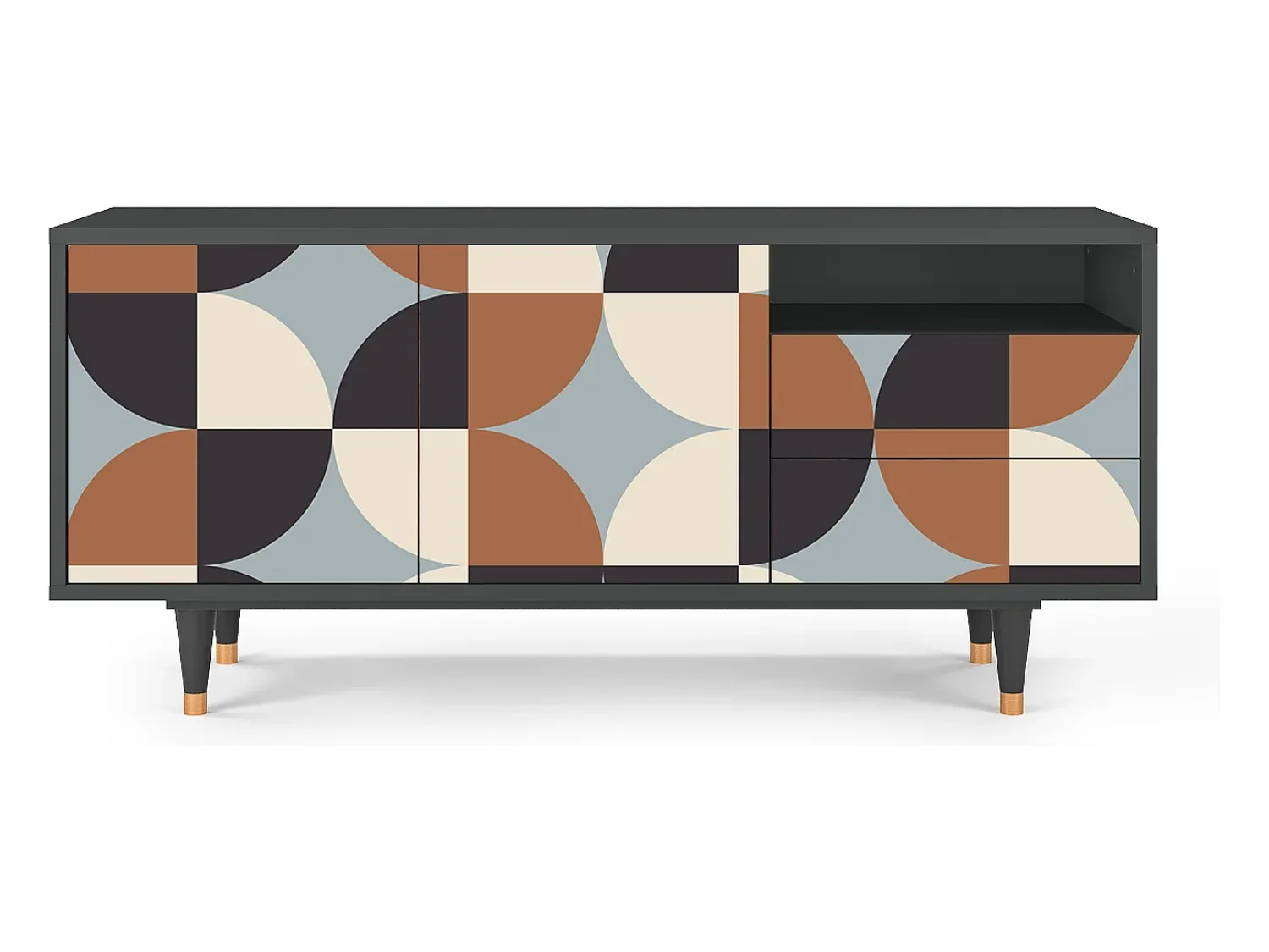 Móvel De Tv* Mueble de TV - 125х56х41 cm - T7 - Brown Sensation, Antracite Cinza antracite