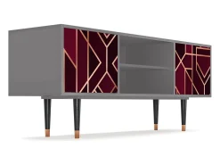 Móvel De Tv* Mueble de TV - 170х69х48 cm - T2 - Burgundy Jewelery, Cinza Cinzento