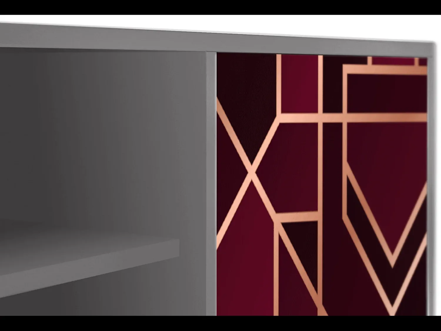 Móvel De Tv* Mueble de TV - 170х69х48 cm - T2 - Burgundy Jewelery, Cinza Cinzento