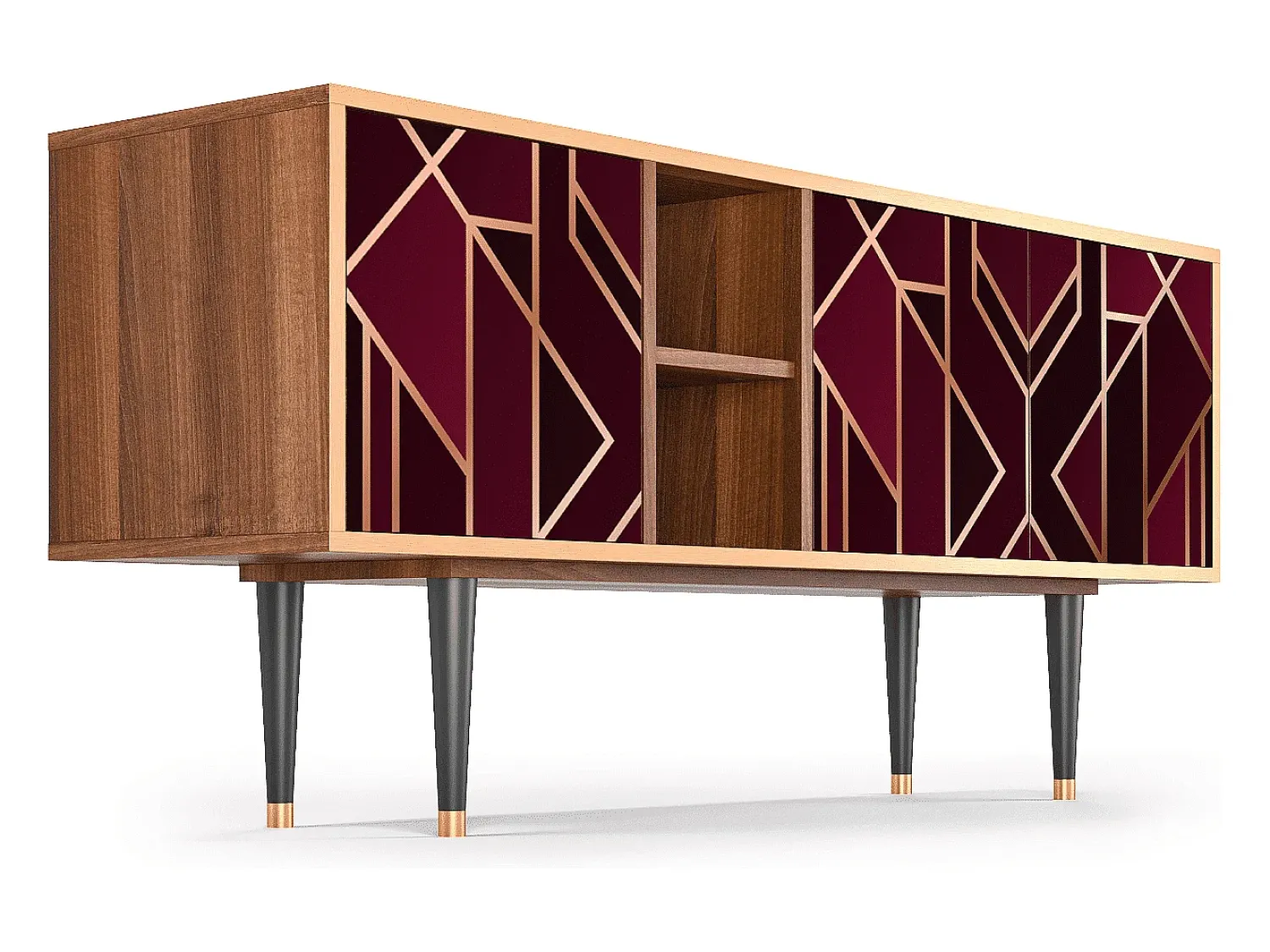 Mueble de TV - 150х69х41 cm - T5 - Burgundy Jewelery, Nogueira^ Móvel De Tv