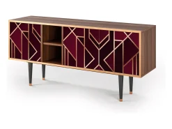 Mueble de TV - 150х69х41 cm - T5 - Burgundy Jewelery, Nogueira^ Móvel De Tv