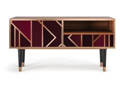 Discount Mueble de TV - 115х59х48 cm - T3 - Burgundy Jewelery, Nogueira Castanho