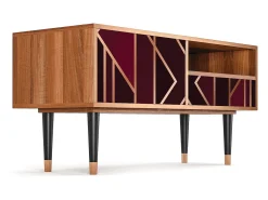 Discount Mueble de TV - 115х59х48 cm - T3 - Burgundy Jewelery, Nogueira Castanho