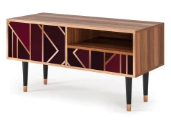Discount Mueble de TV - 115х59х48 cm - T3 - Burgundy Jewelery, Nogueira Castanho