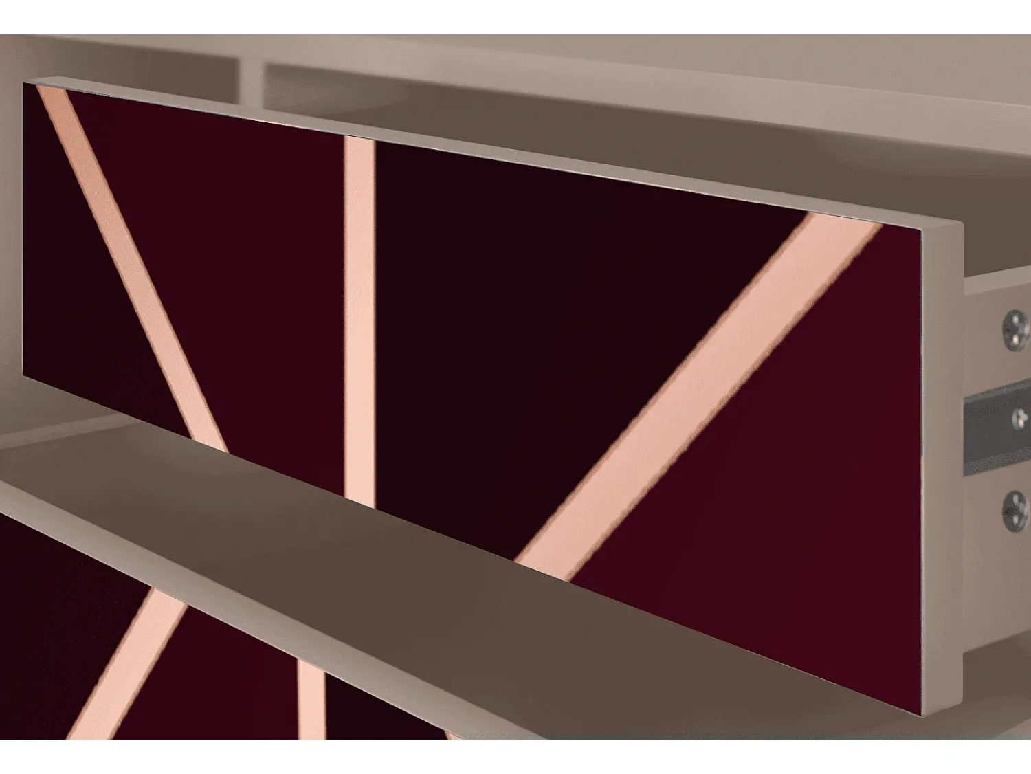 Móvel De Tv* Mueble de TV - 170х59х48 cm - T4 - Burgundy Jewelery, Latte Bege