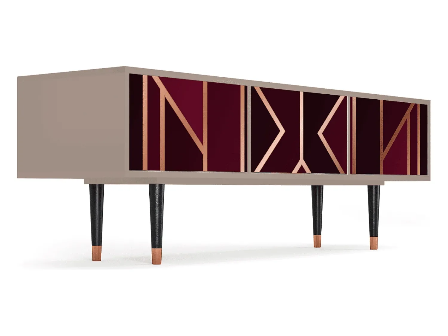 Móvel De Tv* Mueble de TV - 170х59х48 cm - T4 - Burgundy Jewelery, Latte Bege