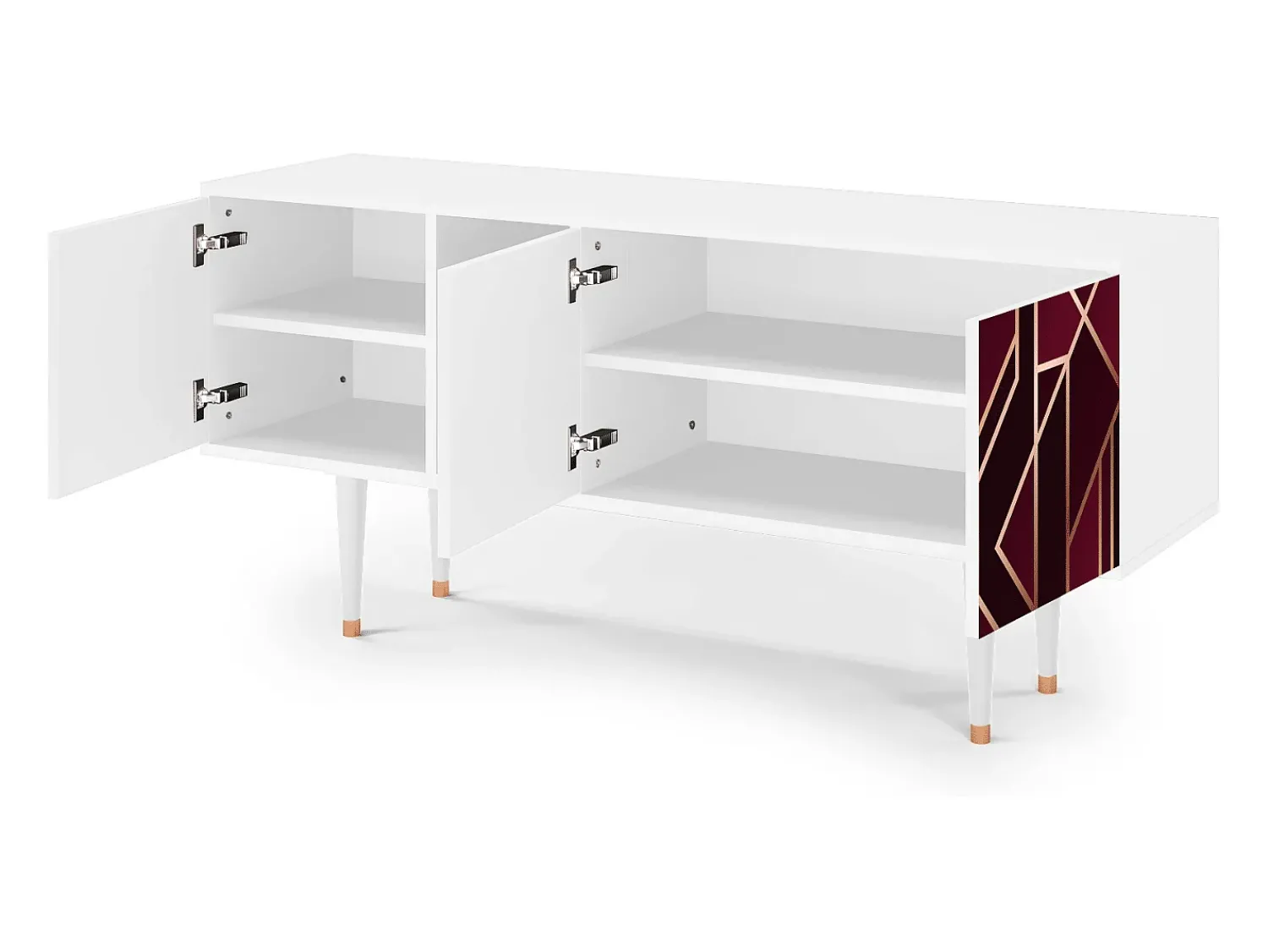 Best Mueble de TV - 150х69х41 cm - T5 - Burgundy Jewelery, Branco Bege