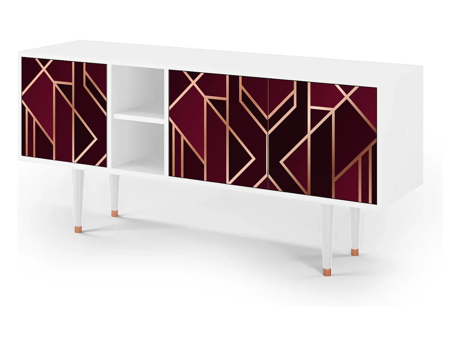 Best Mueble de TV - 150х69х41 cm - T5 - Burgundy Jewelery, Branco Bege