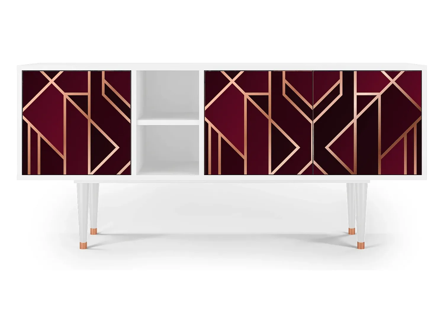 Best Mueble de TV - 150х69х41 cm - T5 - Burgundy Jewelery, Branco Bege