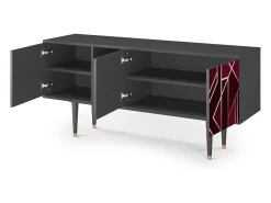 Móvel De Tv| Mueble de TV - 150х69х41 cm - T5 - Burgundy Jewelery, Antracite Cinza antracite