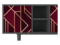 Móvel De Tv| Mueble de TV - 150х69х41 cm - T5 - Burgundy Jewelery, Antracite Cinza antracite